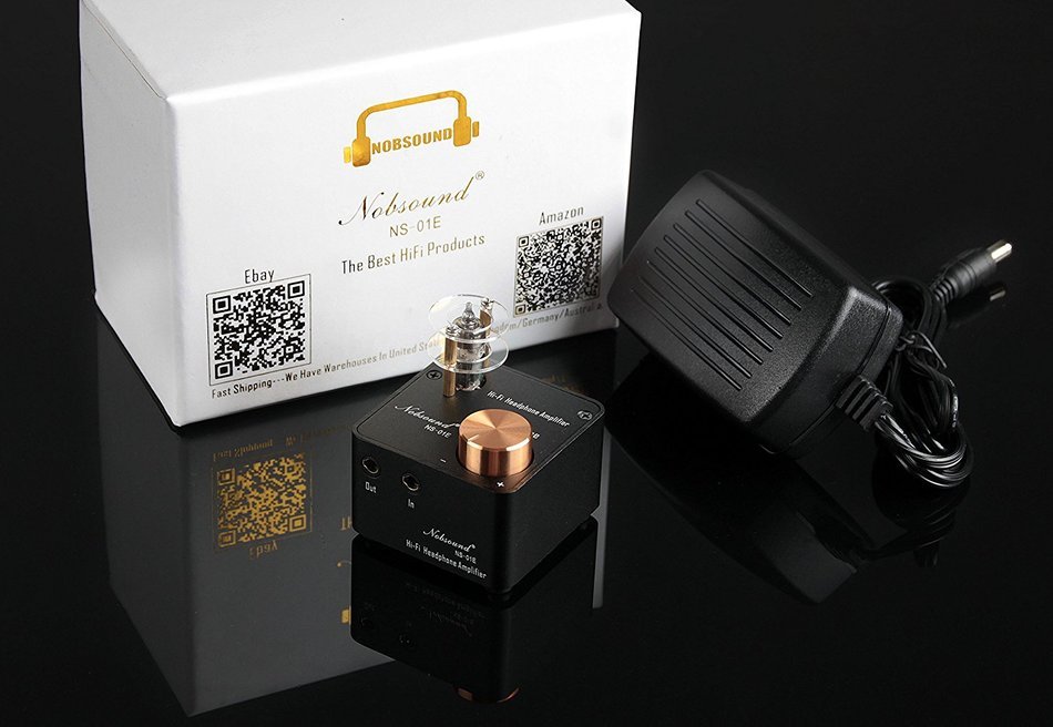 Nobsound NS-01E Mini Tube Headphone Amplifier Stereo HiFi Amp Audio Preamp (Black) N5