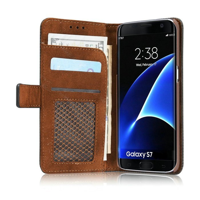 TYoung Classic [Breathable] Artificial Leather Magnetic Wallet Pouch [ with ID/Credit Card Slots ] Holster Anti-Scratches... N2