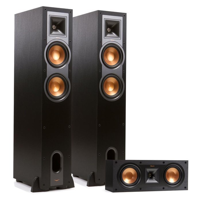 Klipsch R-26F Reference Floorstanding Speakers with R-25C Center Speaker (Black)