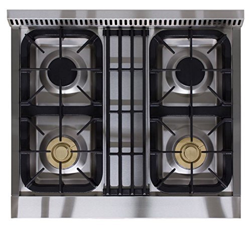 AGA APRO30DFSS 30" Professional Dual Fuel Range with RapidBake Convection, Stainless Steel