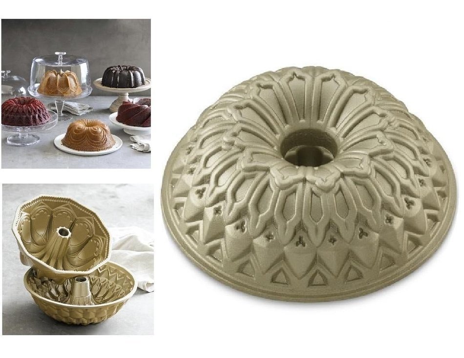 New 10" Stained Glass Bundt Cake PANFrench Cathedral Rose Windows