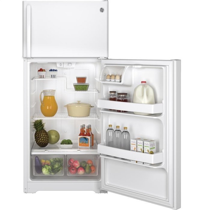 Ge GIDDS-632127 Energy Star 15.5 cu. ft. Top Freezer Refrigerator, White, Reversible Door Swing