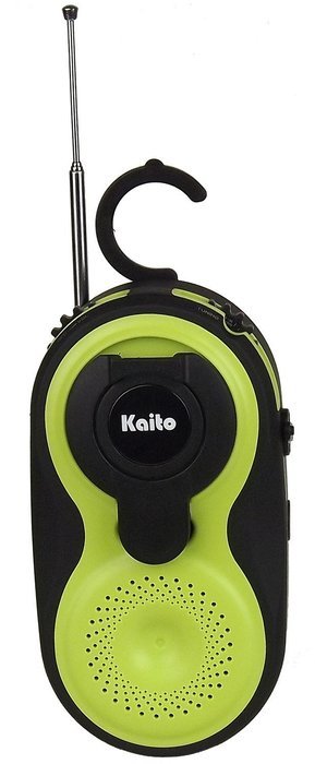 Kaito KA-220 Wind-up Dynamo Rechargeable Emergency AM/FM Shower Radio, IP44 Waterproof