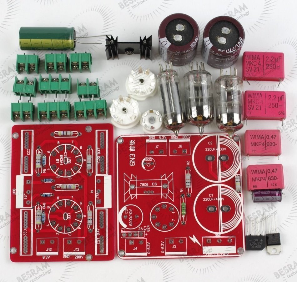 6N3 SRPP Buffer kit Preamplifier Pre AMP Dual 180V-230V LM7806 N6
