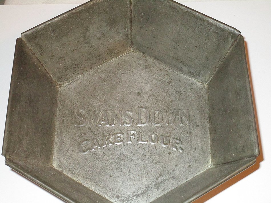 Antique Advertising Collectible Swans Down Cake Flour 6.5" Hexagon Cake Pan