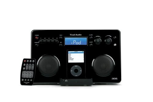 Tivoli iYiYi High-Fidelity AM/FM Stereo System with Alarm Clock and iPod Dock (Black/Silver) N2