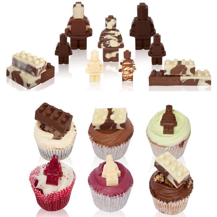 GoFriend&reg; 6pcs Silicone Building Brick & Multi-size Minifigure Robot Ice Tube Tray Candy Mold Set, Chocolate Molds... N4