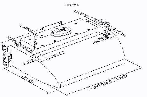 Eureka-euro 30" Stainless steel Baffle Filter Under-cabinet Range Hood