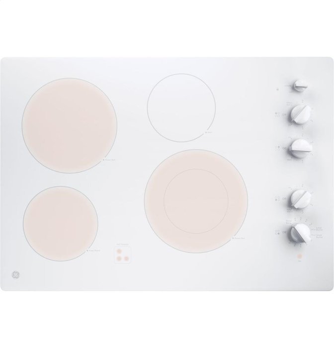 GE JP3530TJWW Profile 36" White Electric Smoothtop Cooktop N2
