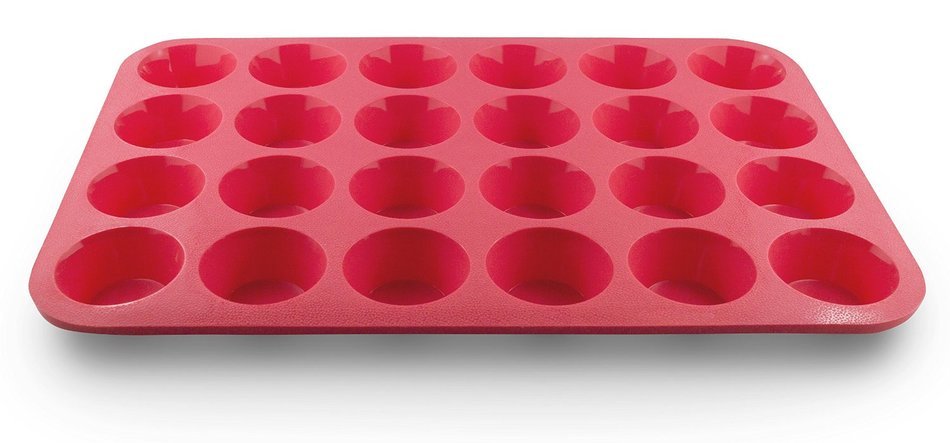 Grazia Silicone Muffin Pan, Red, 24-Cup N5