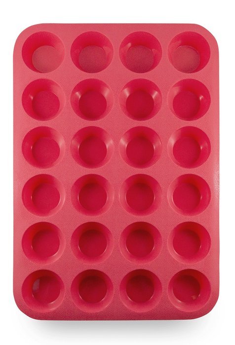 Grazia Silicone Muffin Pan, Red, 24-Cup N6