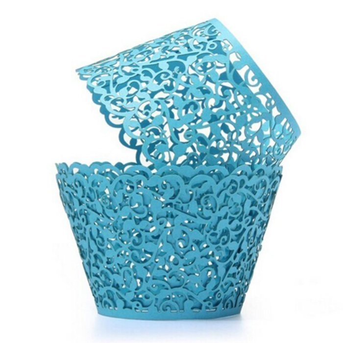 Tinksky 50pcs Laser Cut Cupcake Wrappers Bake Cake Paper Cups Baking ...