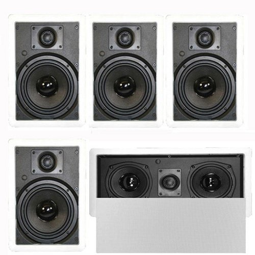 Theater Solutions 5.1 Home Theater 6.5" Speaker Set with Center, 15" Powered Sub and More TS65WL51SET8 N2