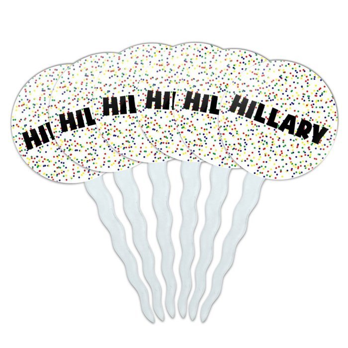 Hillary Cupcake Picks Toppers Decoration Set of 6 - Multicolored Speckles N3