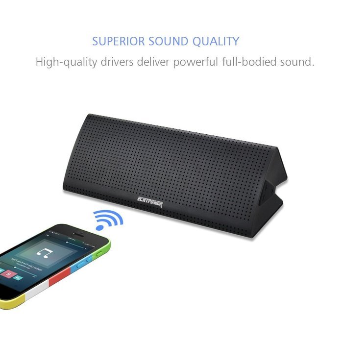ECHTPower(TM) Aluminum Outdoor Bluetooth 4.0 Speaker, Powerful 10W 2200mAh Stereo Speakers with Enhanced Bass,... N7