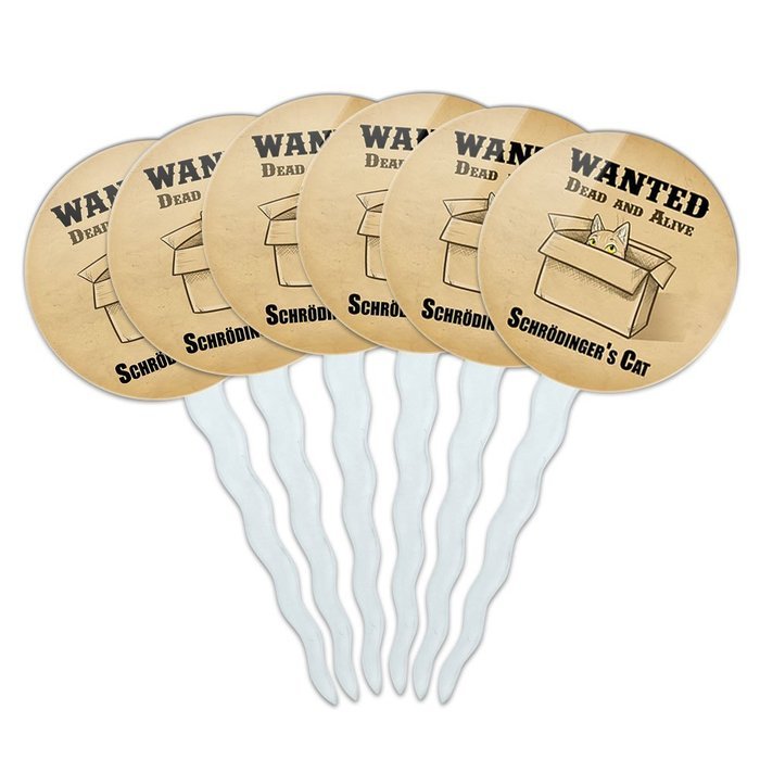 Set of 6 Cupcake Picks Toppers Decoration Funny Nerdy Mustache - Ninja Face Head N14