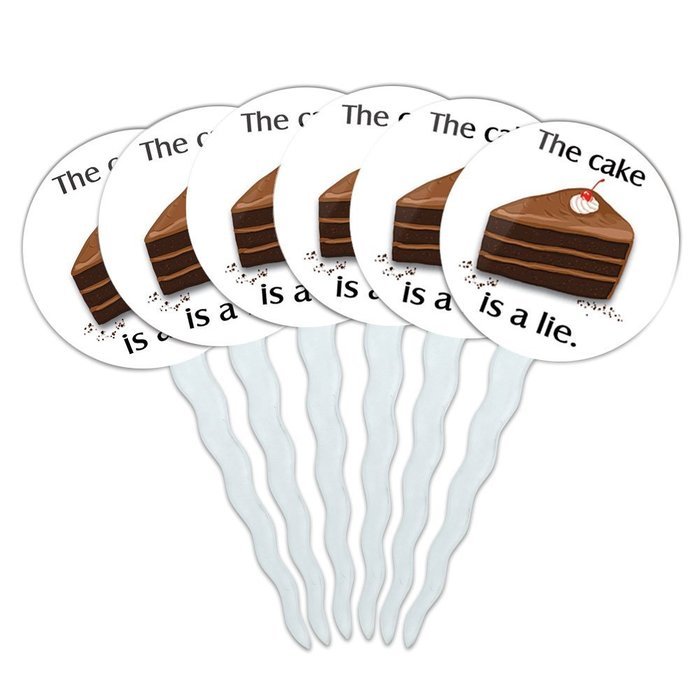 Set of 6 Cupcake Picks Toppers Decoration Funny Nerdy Mustache - Ninja Face Head N17