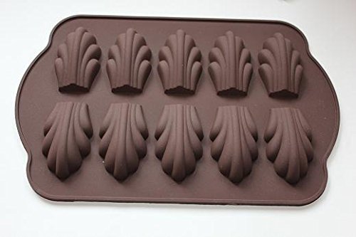Creativemoldstore 1pcs 10 Holes Madeleine (HY1-032) Silicone Chocolate/Jelly/Puddin/Ice/Candy Baking Pan DIY Mold