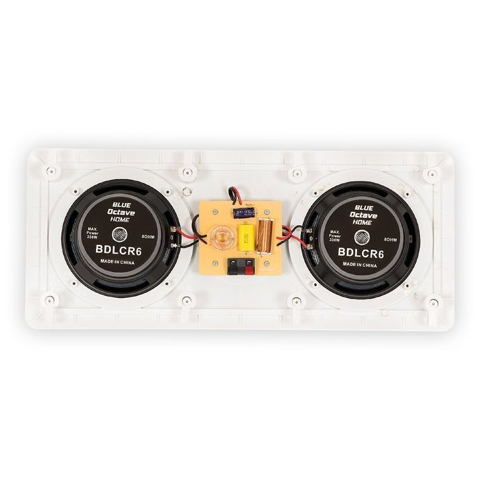 Blue Octave BDLCR6 In Wall Dual 6.5" Woofers 3 Way Kevlar Speakers 2800 Watts New 8 Speaker Set BDLCR6-8S N5
