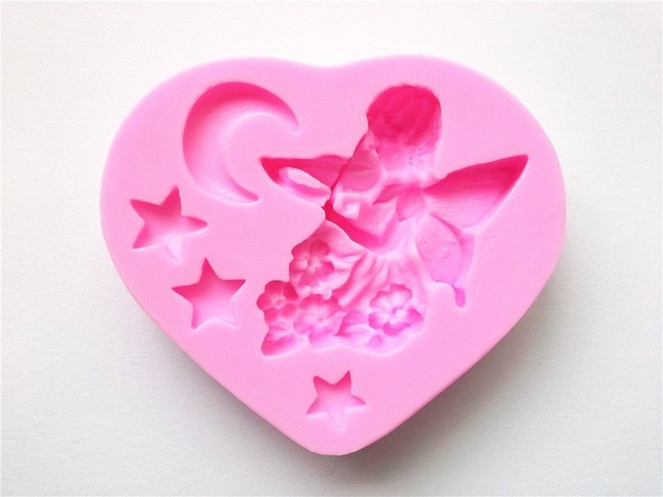 Wocuz W0064 Fairy Moon Stars Shape Silicone Candy Fondant Chocolate Accessory Mold Cake Decorating Mould