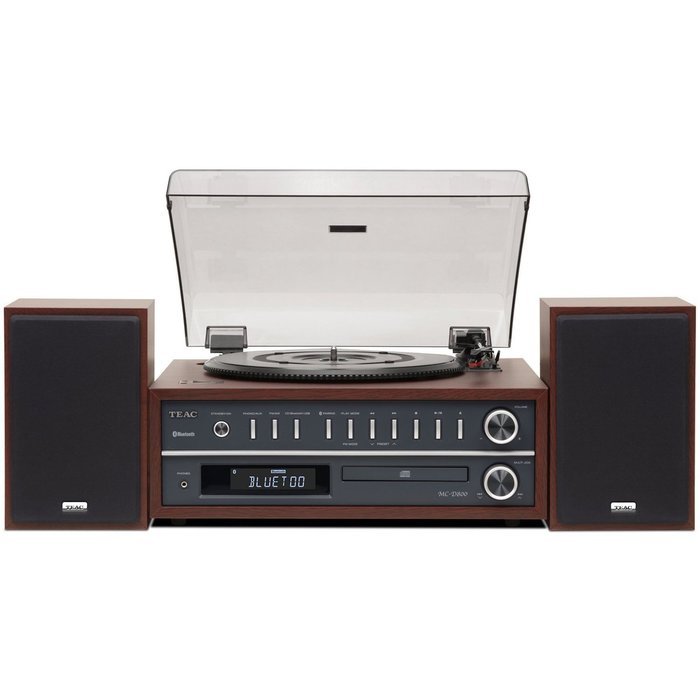 Teac MC-D800-CH All-In-One Turntable Speaker System with Bluetooth w/ Knox Carbon Fiber Brush & Cleaning Kit N2