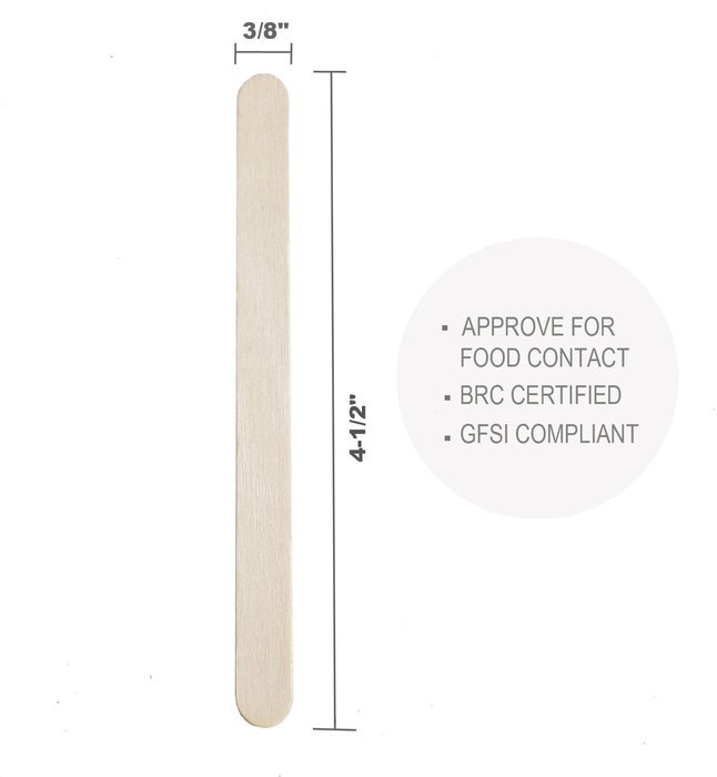 Wooden Ice Cream Stick • Popsicle Stick • Caramel Apple Stick • Crafts Stick • Wooden Treat Sticks • Building... N5