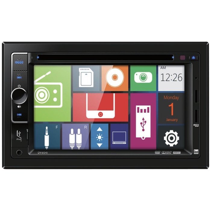 DUAL DV604I 6.2"" Double-DIN In-Dash DVD Receiver with iPod(R) Control electronic consumer