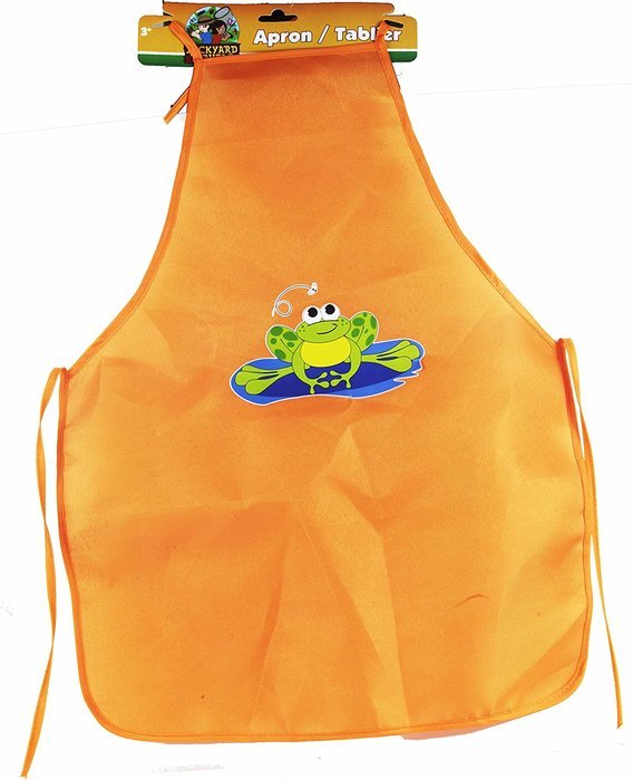 Backyard Travels Kids Garden Apron ~ Green Frog Design