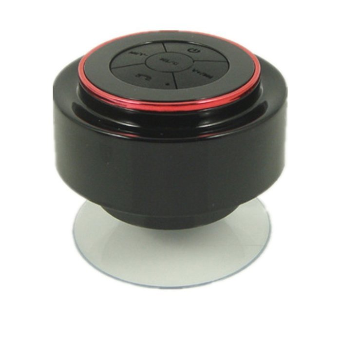 Foxnovo Bluetooth Speaker Wireless Shower Speaker with Built-in Mic (Black+Red) N3