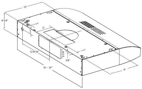 ELICA EAL330WT 30" Under Cabinet Mount Hood with 300 CFM, 3 Blower Speeds, Halogen Lighting, Dishwasher Safe Filters...