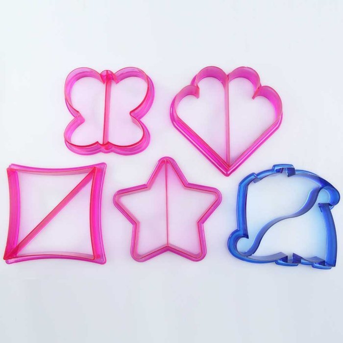 Vktech 5PCS Heart Shape Star Butterfly Elephant Sandwich Maker Bread Mold Mould St N4