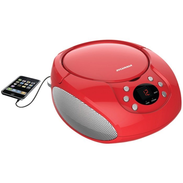 Sylvania Portable Cd Player & AM/FM Radio Tuner Mega Bass Reflex Boombox Sound System Plus 6ft Aux Cable to Connect... N3