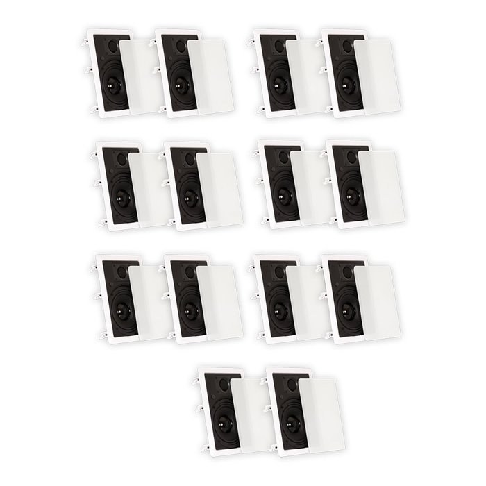 Theater Solutions TS65W In Wall 6.5" Speakers Surround Sound Home Theater 7 Pair Pack N5