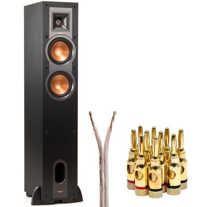 Klipsch R-24F Dual 4.5-inch Floorstanding Speaker (1060674) with Monoprice Select Series 14 or 16 AWG Speaker... N3