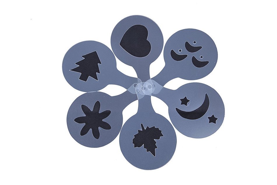 Coffee Stencil - Easy Cappuccino Art Barista Plastic Decorating Food Pastry Stencil - 16 Piece Set N2