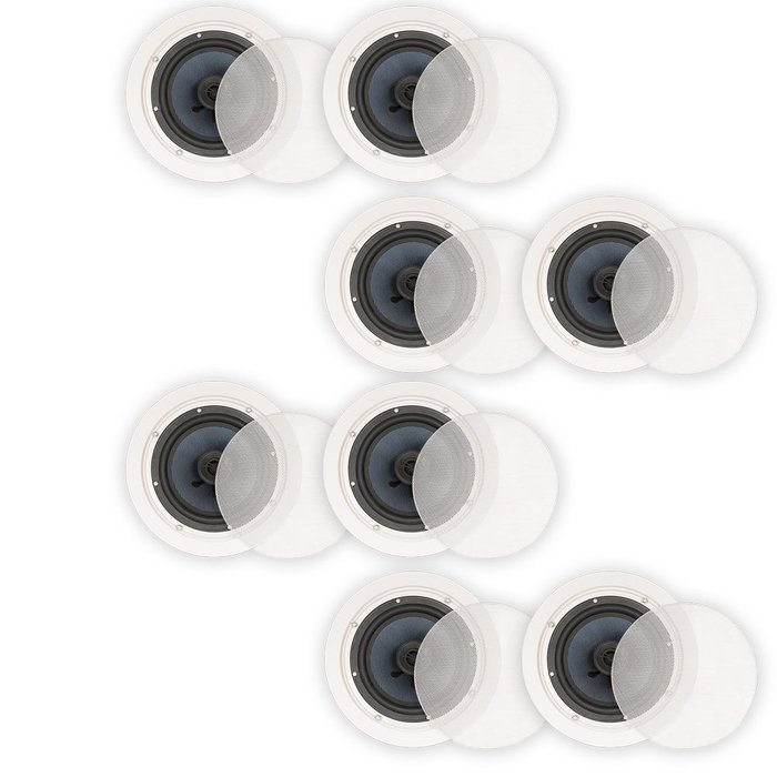 Blue Octave BDC62 In Ceiling 6.5" Speakers 2 Way Home Theater Surround Sound 4 Pair Pack