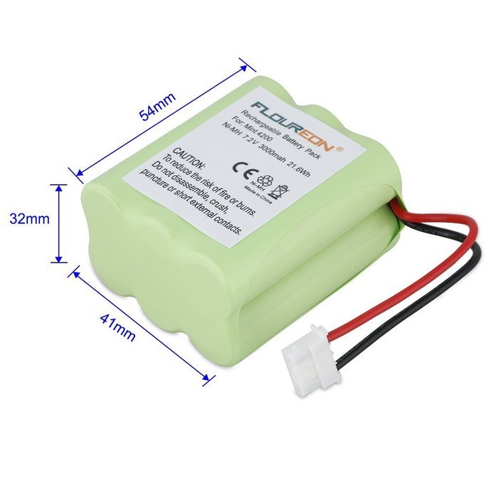 Floureon 7.2V 3000mAh Rechargeable Vacuum Cleaner Battery for Braava 320 321 Mint 4200 4205 Dirt Devil Evo M678... N6