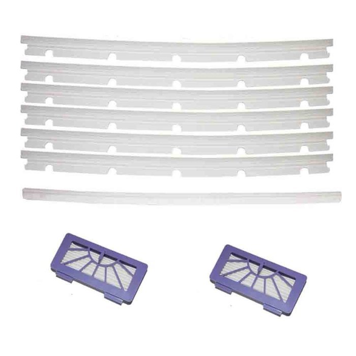 CIMC LLC 2 hepa Filters + 6 Blades and 1 Squeegee Replacement For Neato XV-11 xv-12 xv-14