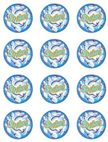 Bowling Edible Cupcake Toppers - Set of 12