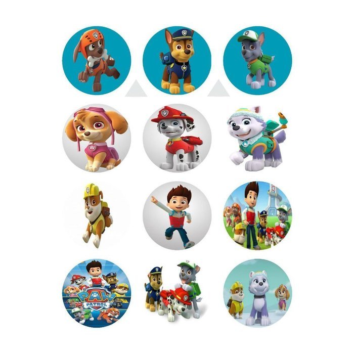 Paw Patrol Nick Jr Edible Image Cake Topper Premium Frosting Decoration Sheets (2" cookie/cupcake (15))