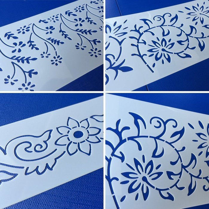 ART Kitchenware 3pcs Flower and Leaf Fondant Stencil for Wedding Cake Decorating DIY Cake Tools Set ST-824 Beige... N3