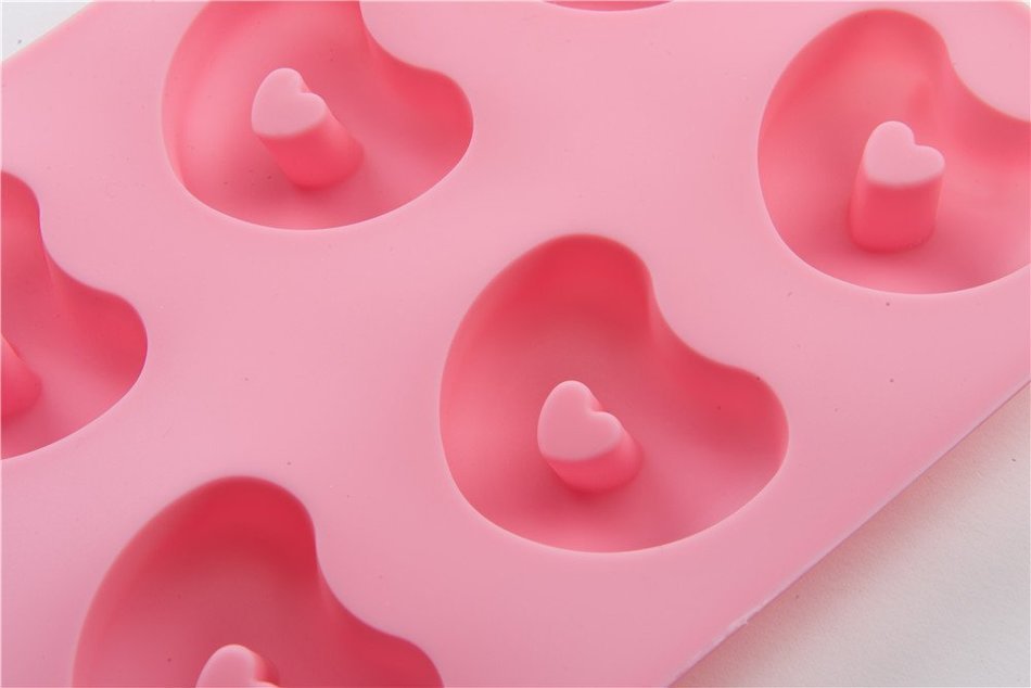 6 Cavity Love Heart Handmade DIY Cake Cookie Ice Mold Soap Making Mould N2
