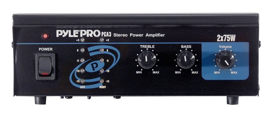Pyle Audio System for Home, Studio, Bar etc. - PCA3 Mini 2x75W Stereo Power Amplifier - PCB3BK 3'' 100 Watt Black... N2
