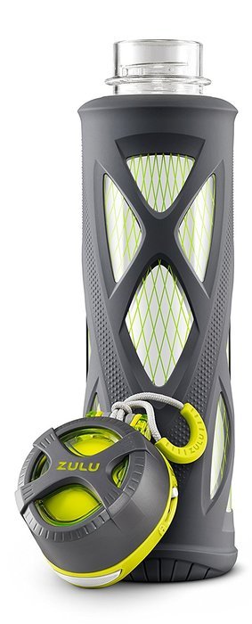 Zulu Atlas Glass Water Bottle with Flip Lid N4