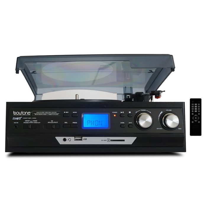 Boytone Multi RPM Turntable w/SD/AUX/USB/RCA/3.5mm Connectivity N2
