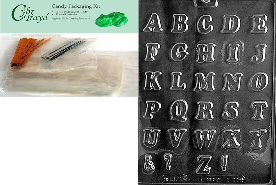 Cybrtrayd L039 Letters A-Z (Small) Chocolate Candy Mold with Exclusive Cybrtrayd Copyrighted Chocolate Molding... N2