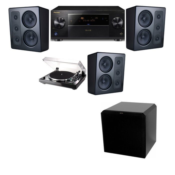 M&K Sound MP300 Monitor Speaker 3.1 Thorens TD-240-2 HRS12 Pioneer Elite SC-89