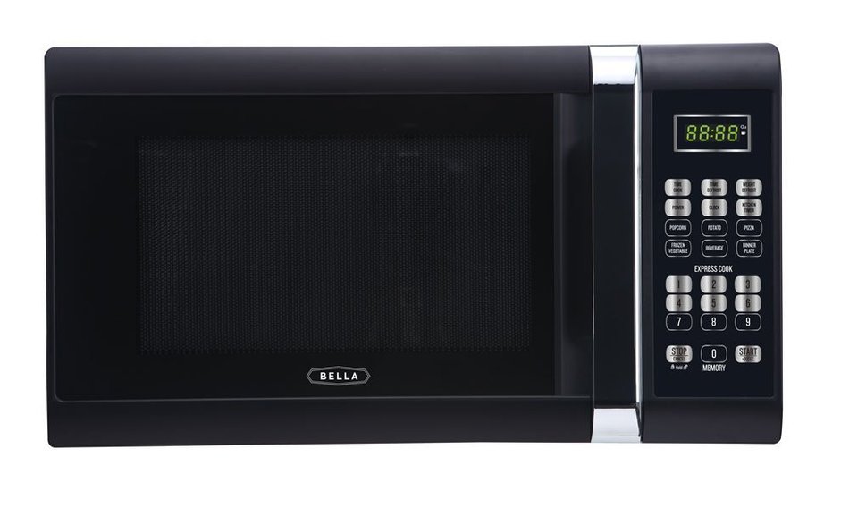 Bella 700-Watt Compact Microwave Oven, 0.7 Cubic Feet, White with Chrome N6