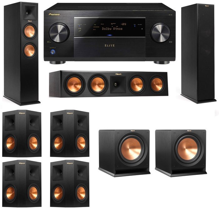 Klipsch RP-250F Tower Speakers-RP-440C-R112SW-7.2-Pioneer Elite SC-85