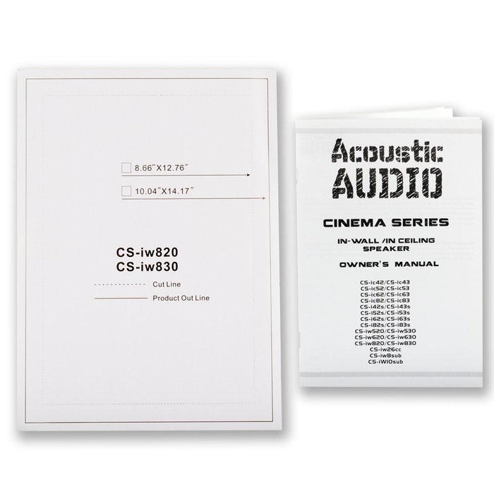 Acoustic Audio CS-IW820 In Wall 8" Home Theater 3 Speaker Set 2 Way 900 Watt CS-IW820-3S N2